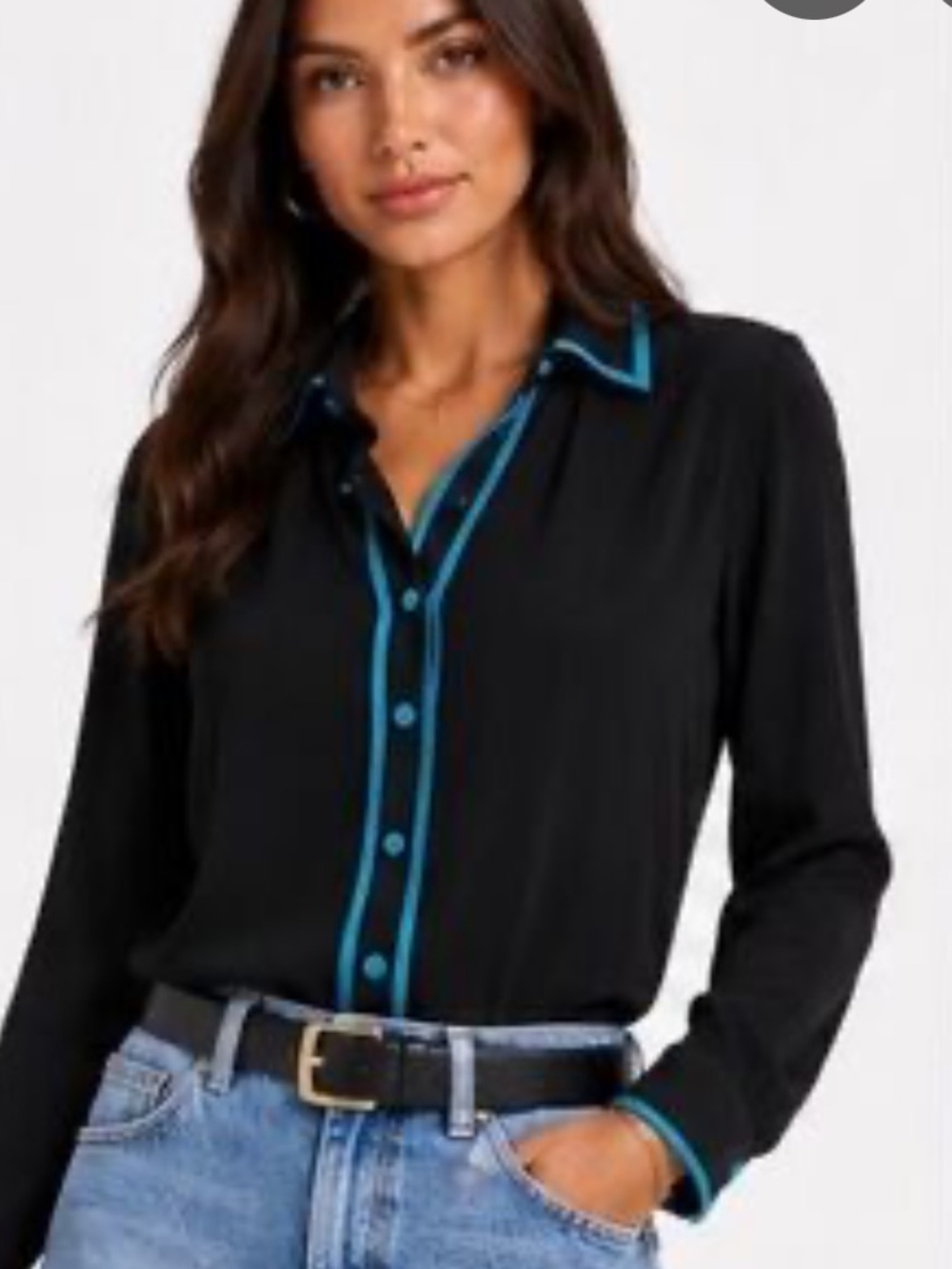 rag & bone contrast black and blue Button Down Shirt